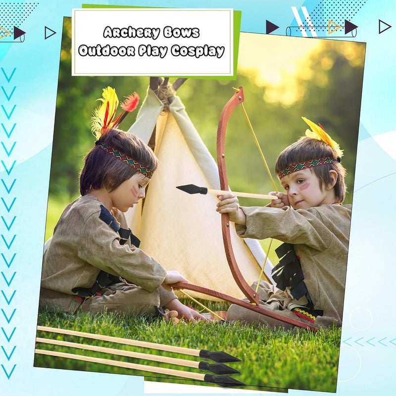 Plukeen 30 Pack Wooden Arrows with Soft Rubber Tips 17 Inch Wooden Toy Arrow Soft Rubber Tip Archery Bows for Beginners Archery Bows Outdoor Play - Image 5